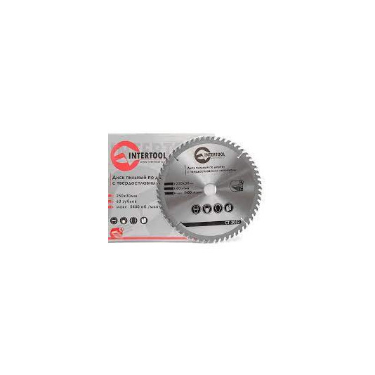 Диск пильний по дереву INTERTOOL 250 х 30 х 60Т