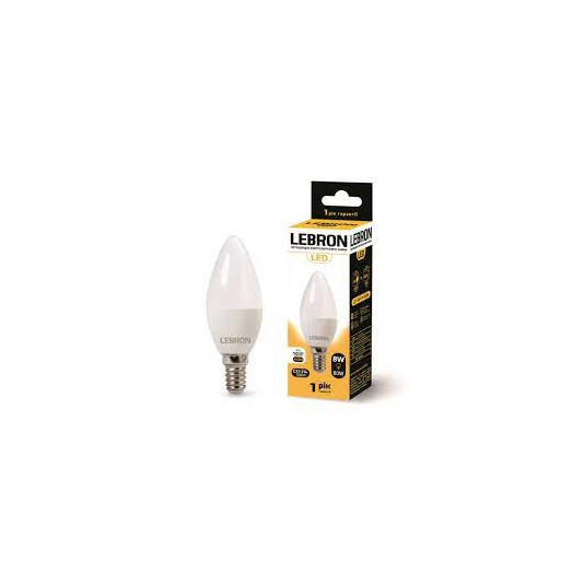 Лампочка LEBRON LED C37/E14 8W м'яке