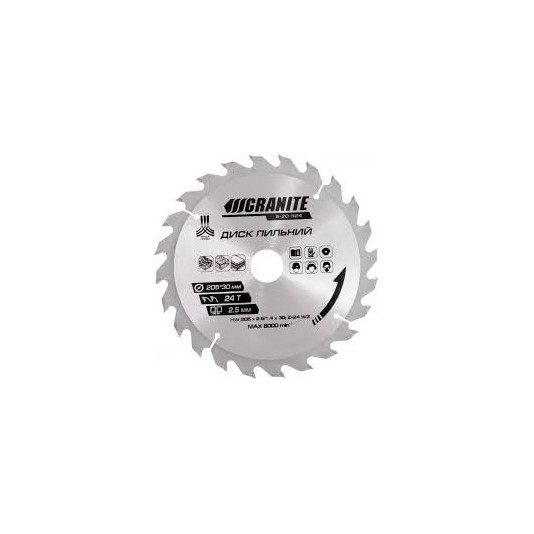 Диск пильний по дереву GRANITE 205 х 30 х 24T