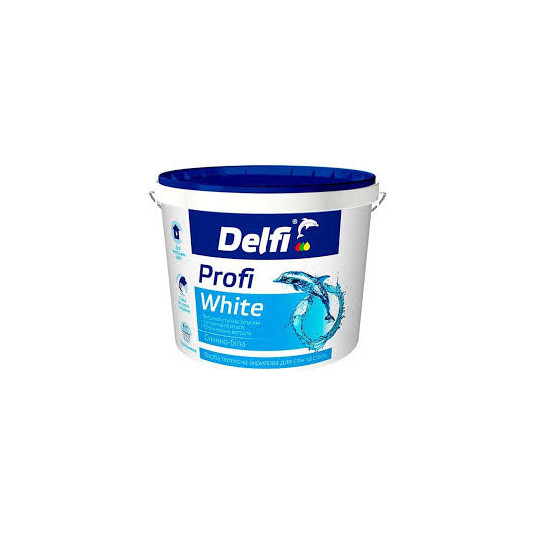 Фарба латексна TM Delfi для стін та стель 14 кг Profi White