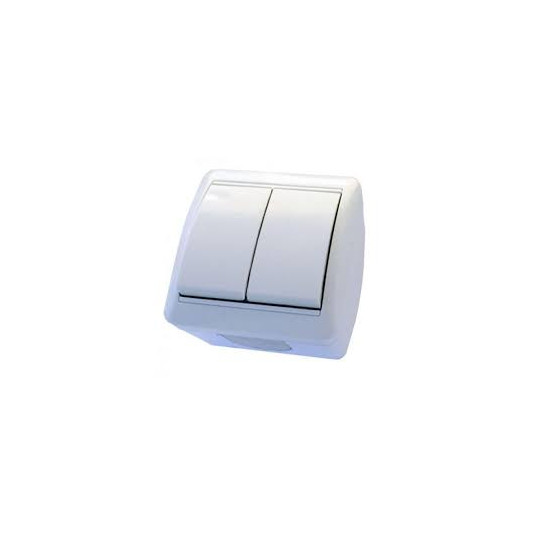 Вимикач 2-й зовнішній RIGHT HAUSEN білий