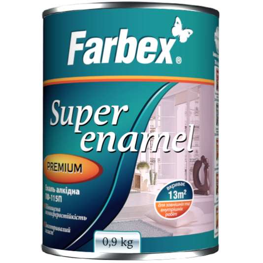 Емаль Farbex ПФ-115 П біла глянсова 0,9 кг 