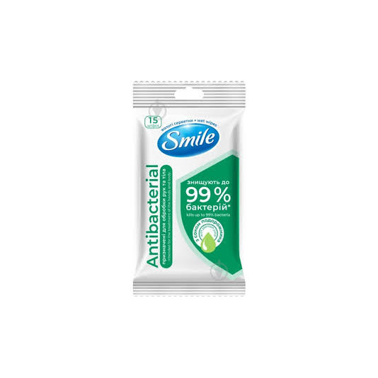 Серветки вологі SMILE 15 шт 