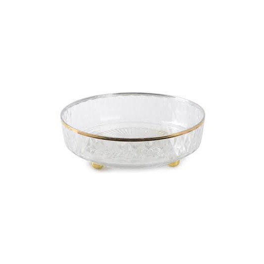 Блюдо LED TWIST CLEAR GOLD поворотне 27 см 8 см