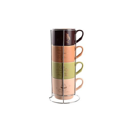 Набір чашок Limited Edition Morning coffee 4*340 мм на металевій підставці