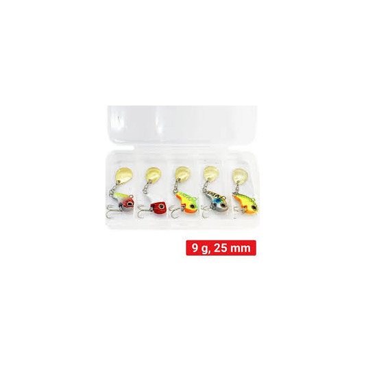 Набір тейл спіннерів FOX Jig Tail Spinner Kit 9g (5 шт приманок + коробка)