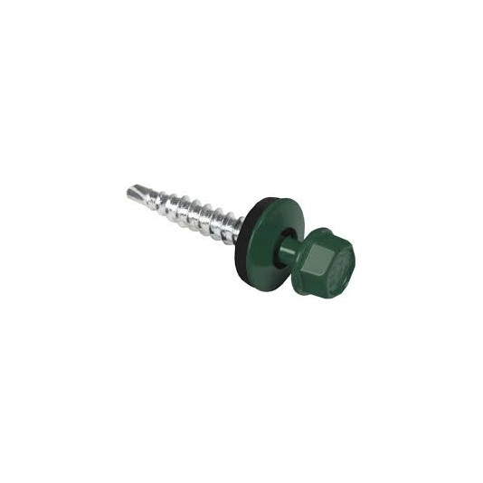 Саморіз покрівельний 4,8 х 35 мм RAL-6005 (250 шт)