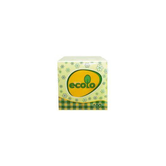 Серветки Еколо 24 х 24 см, 100 шт білі