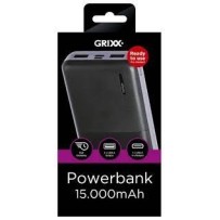► Павербанк 15000mAh Grixx Black • Краща ціна в Борисполі, Воронькові • Купити в магазині ПРО100БУД