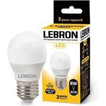 ► Лампа LEBRON LED G45 E27 8W  • Краща ціна в Борисполі, Воронькові • Купити в магазині ПРО100БУД