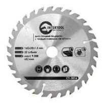 ► Диск пильний по дереву INTERTOOL СТ-3016, 160 х 20 х 30Т • Краща ціна в Борисполі, Воронькові • Купити в магазині ПРО100БУД
