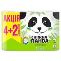 ► Папір туалетний Сніжна панда Класік 4 шт+2 • Краща ціна в Борисполі, Воронькові • Купити в магазині ПРО100БУД