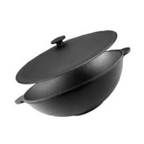 ► Сковорідка чавунна WOK ТМ Брізол 300 х 103 мм 4,7 л з кришкою • Краща ціна в Борисполі, Воронькові • Купити в магазині ПРО100Б