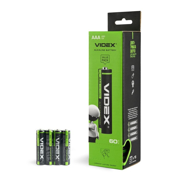 Батарейки VIDEX Alkaline LR03