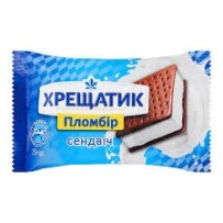 ► Морозиво Хрещатик пл. 15 %  сендвіч на печиві з какао 75 г • Краща ціна в Борисполі, Воронькові • Купити в магазині ПРО100БУД
