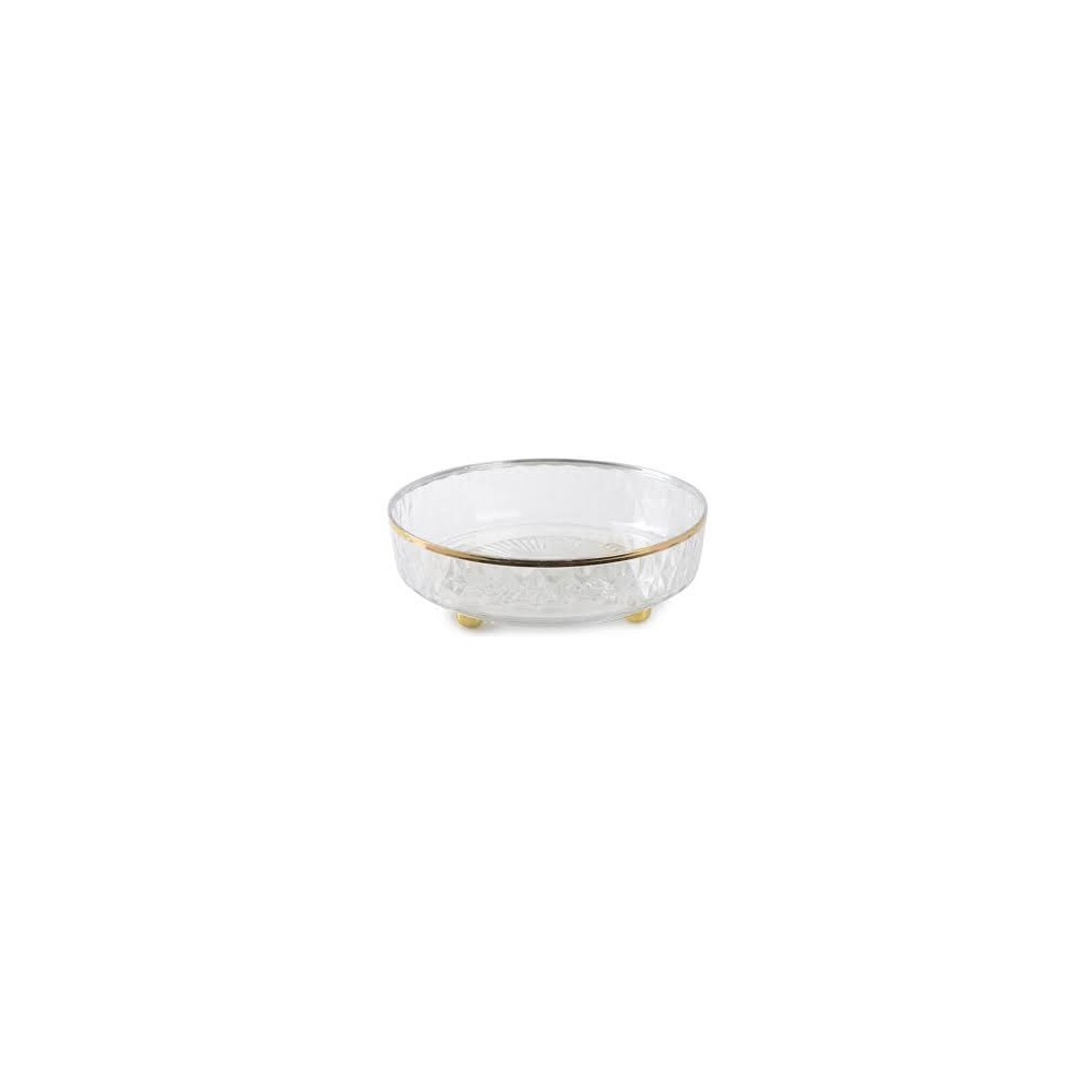 ► Блюдо LED TWIST CLEAR GOLD поворотне 27 см 8 см • Краща ціна в Борисполі, Воронькові • Купити в магазині ПРО100БУД