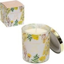 Свічка ароматична Gold Achillea у склянці з кришкою 9*7,5см 510г
