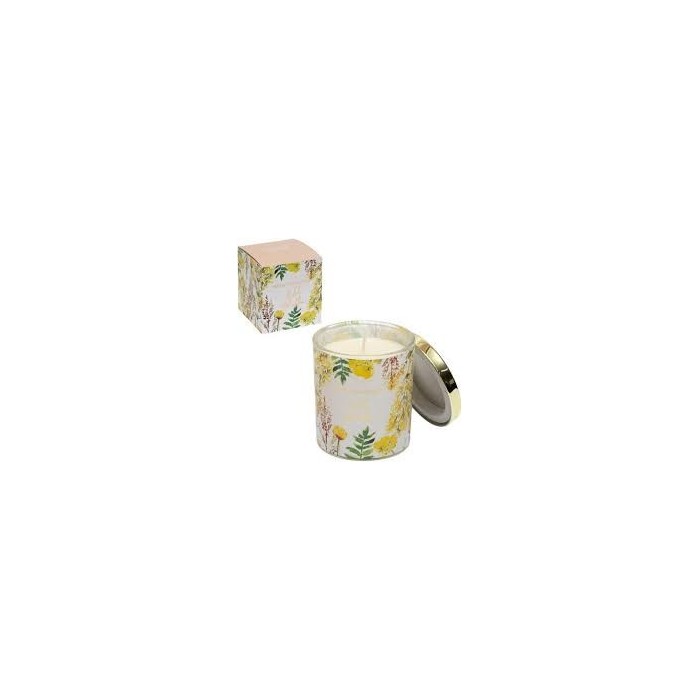 Свічка ароматична Gold Achillea у склянці з кришкою 9*7,5см 510г