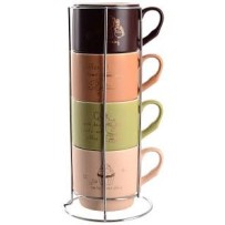 ► Набір чашок Limited Edition Morning coffee 4*340 мм на металевій підставці • Краща ціна в Борисполі, Воронькові • Купити в маг