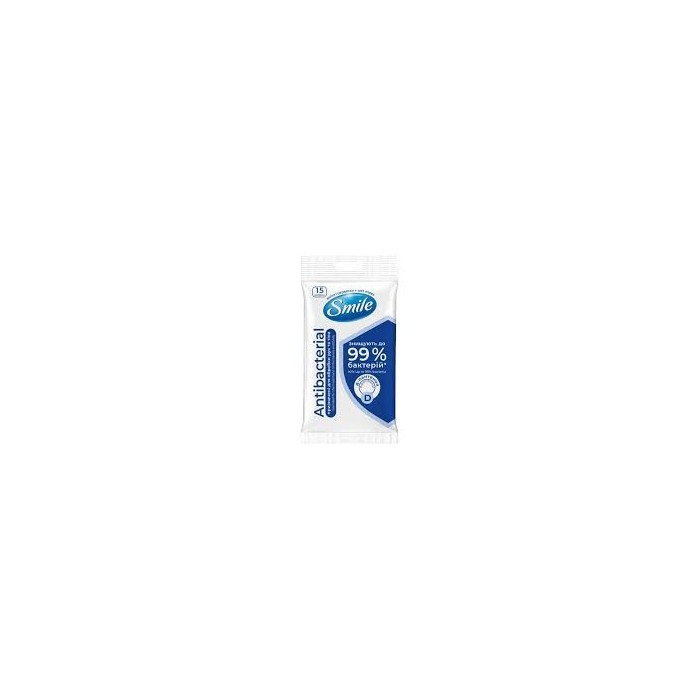 Серветки вологі SMILE Antibacterial 15 шт