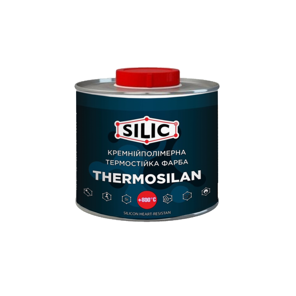 Фарба термостійка Thermosilan 200 мл срібло