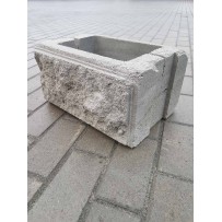Блок стовпчика колотий 390 х 200 х 280 мм сірий
