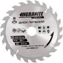 ► Диск пильний по дереву GRANITE 205 х 30 х 24T • Краща ціна в Борисполі, Воронькові • Купити в магазині ПРО100БУД
