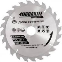 ► Диск пильний по дереву GRANITE 205 х 30 х 24T • Краща ціна в Борисполі, Воронькові • Купити в магазині ПРО100БУД