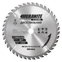 ► Диск пильний по дереву GRANITE 230 х 22.2 х 40T • Краща ціна в Борисполі, Воронькові • Купити в магазині ПРО100БУД