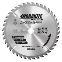 ► Диск пильний по дереву GRANITE 230 х 22.2 х 40T • Краща ціна в Борисполі, Воронькові • Купити в магазині ПРО100БУД