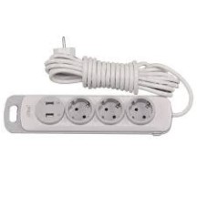 Подовжувач LUXEL 3 гнізда 3 м з/з + USB + Type C
