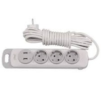 Подовжувач LUXEL 3 гнізда 3 м з/з + USB + Type C