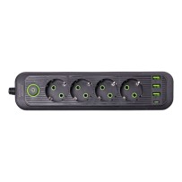 Розгалуджувач мереживий на 4 розетки+1 Type-C