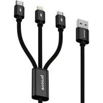 Кабель Proove Triple Connection 3 в1 USB 3A 1.3m black