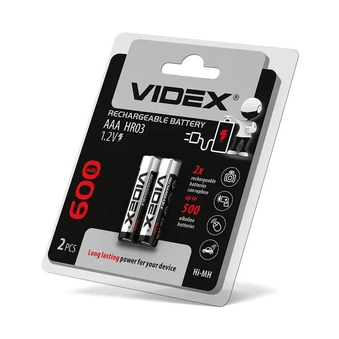 Акумулятор Videx AAA/HR03 600mAh 2 шт