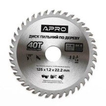 Пила дискова по дереву Apro 125 х 22,2 х 40Т