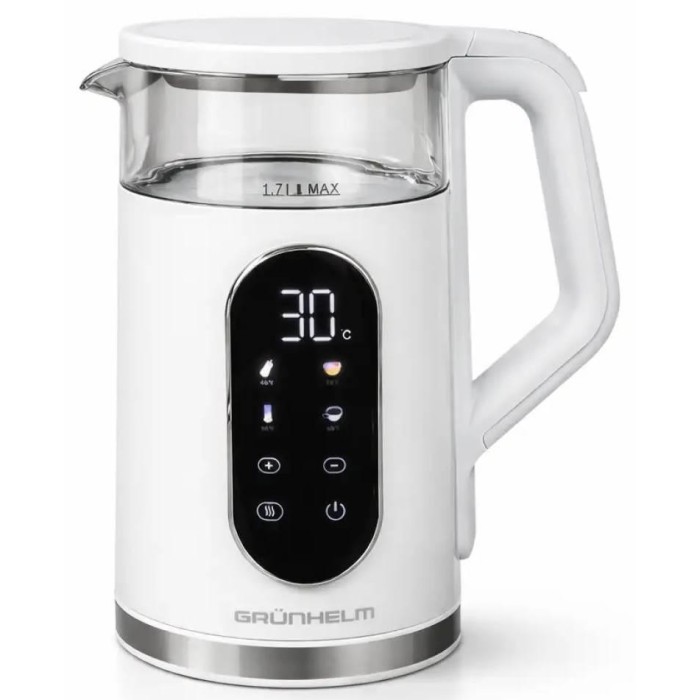 Чайник елек. GRUNHEM 1.7L, 2200Вт, скл. білий
