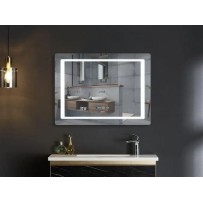 Дзеркало STYLE MR03-90*70 годинник, LED-підвіска, антизапотівання