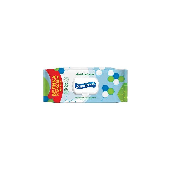 Серветки вологі Superfresh 120 шт з клапаном