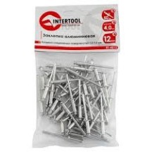 ► Заклепка алюмінієва 4 х 12 мм INTERTOOL RT-4012 • Краща ціна в Борисполі, Воронькові • Купити в магазині ПРО100БУД
