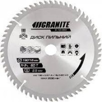 ► Диск пильний по дереву GRANITE 190 х 30 х 60T • Краща ціна в Борисполі, Воронькові • Купити в магазині ПРО100БУД