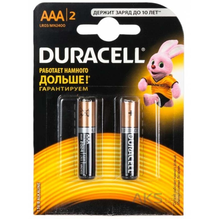 Батарейки DURACELL LR-03, 2 шт