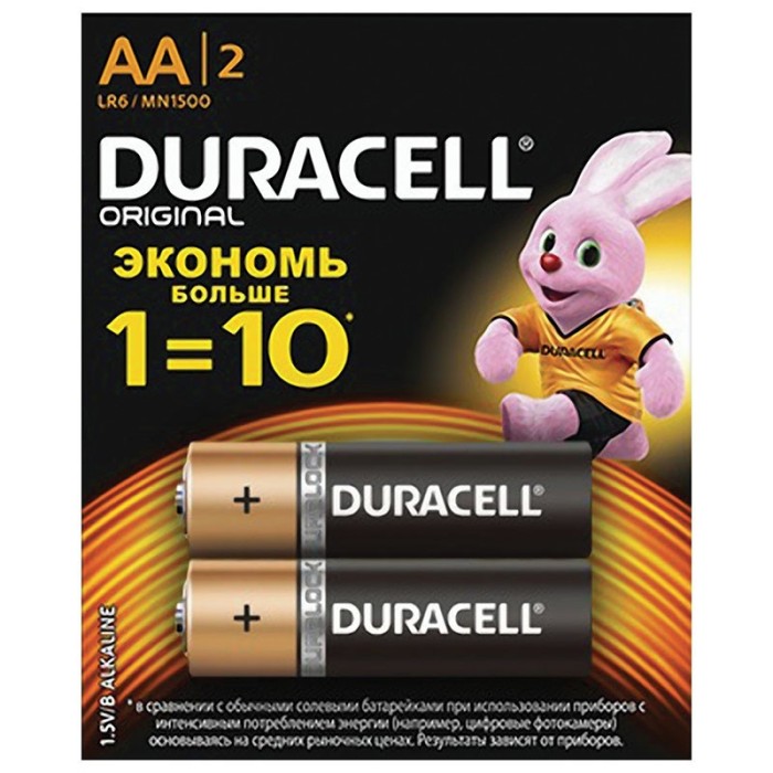 Батарейки DURACELL LR-06, 2 шт