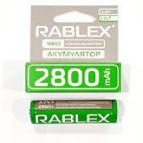 ► Акумулятор Rablex 18650 2800mAh 3.7V • Краща ціна в Борисполі, Воронькові • Купити в магазині ПРО100БУД