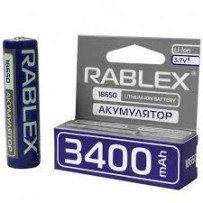 ► Акумулятор Rablex 18650 3400mAh 3.7V • Краща ціна в Борисполі, Воронькові • Купити в магазині ПРО100БУД
