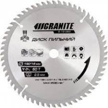 ► Диск пильний по дереву GRANITE 190 х 16 х 60T • Краща ціна в Борисполі, Воронькові • Купити в магазині ПРО100БУД