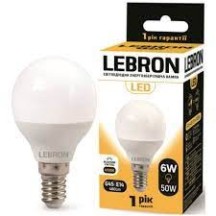 ► Лампа LEBRON LED G45 E14 6W • Краща ціна в Борисполі, Воронькові • Купити в магазині ПРО100БУД
