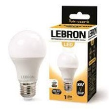 ► Лампа LEBRON L-А60 4100К Е27 8W • Краща ціна в Борисполі, Воронькові • Купити в магазині ПРО100БУД