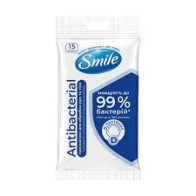 Серветки вологі SMILE Antibacterial 15 шт