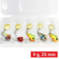 Набір тейл спіннерів FOX Jig Tail Spinner Kit 9g (5 шт приманок + коробка)